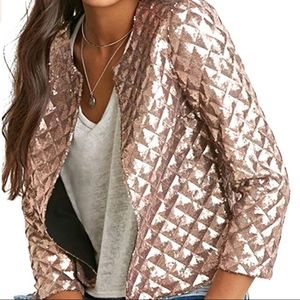Sparkly Sequin Short Open Front Jacket